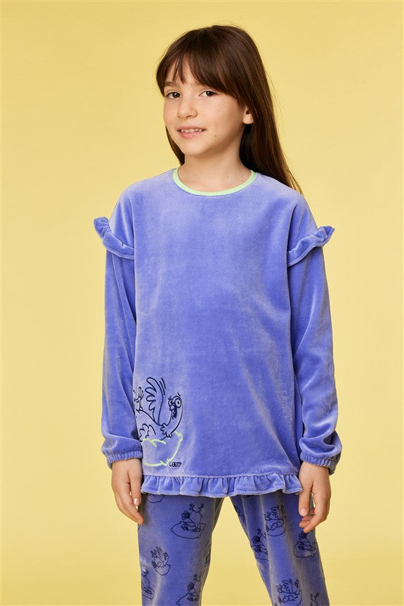 Pyjama Duif Paars Velours