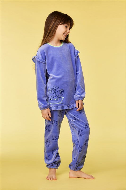 Pyjama Duif Paars Velours