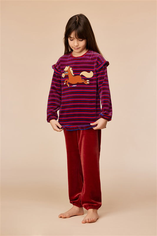 Pyjama Pony Rood Velours