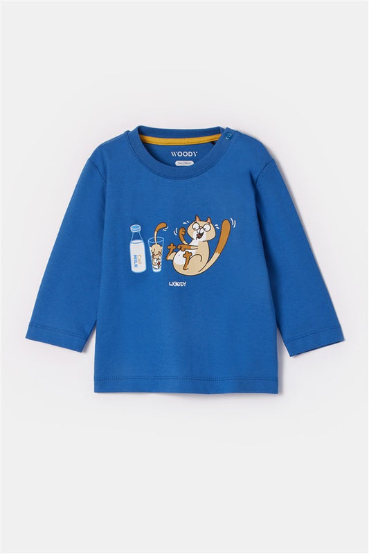 Kat Pyjama Donker Blauw