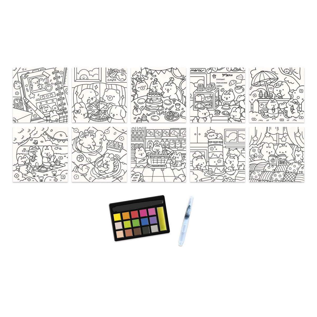 Creatieve schilderset met 10 illustraties