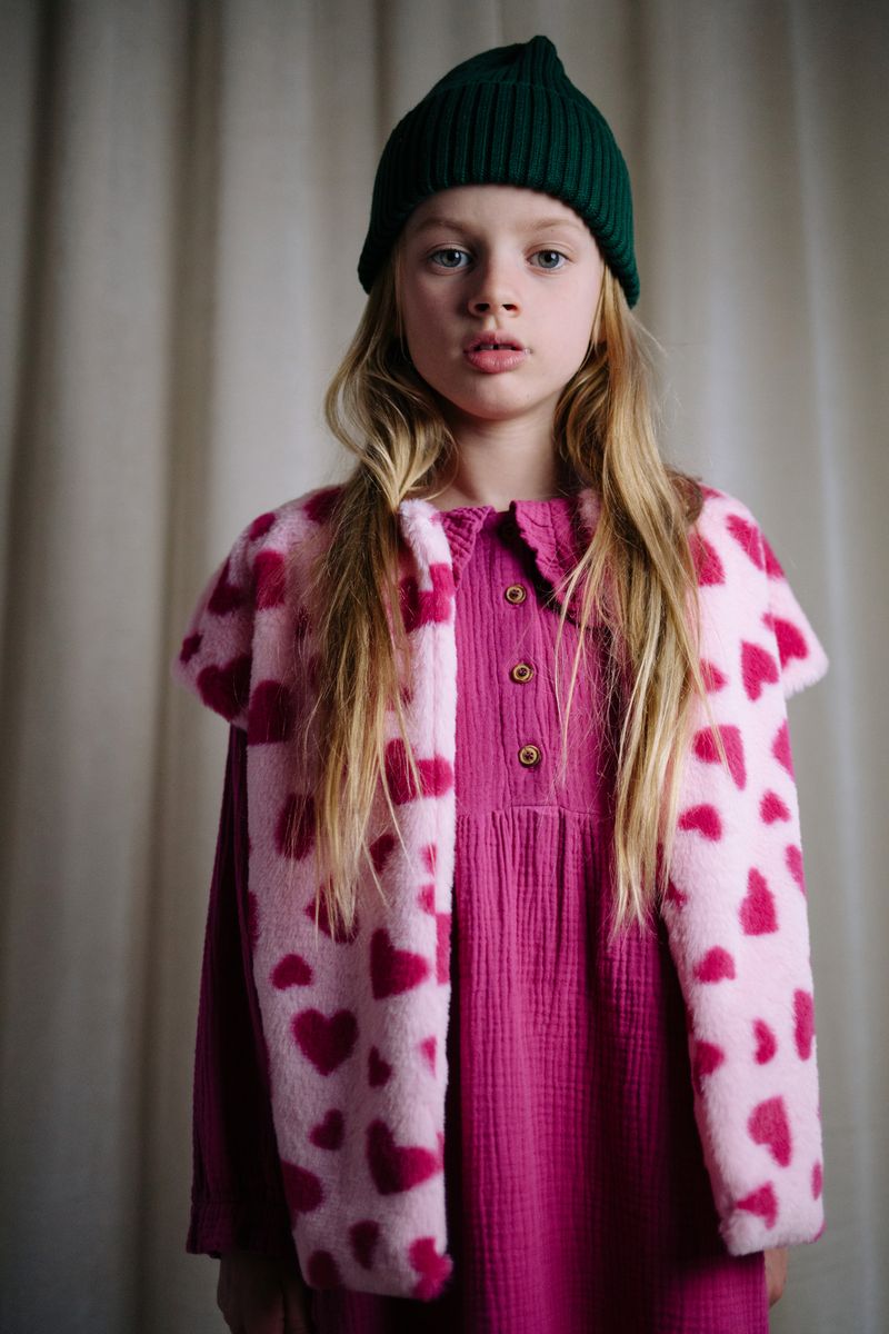 Teddy Vest Heart Crush Soft Pink