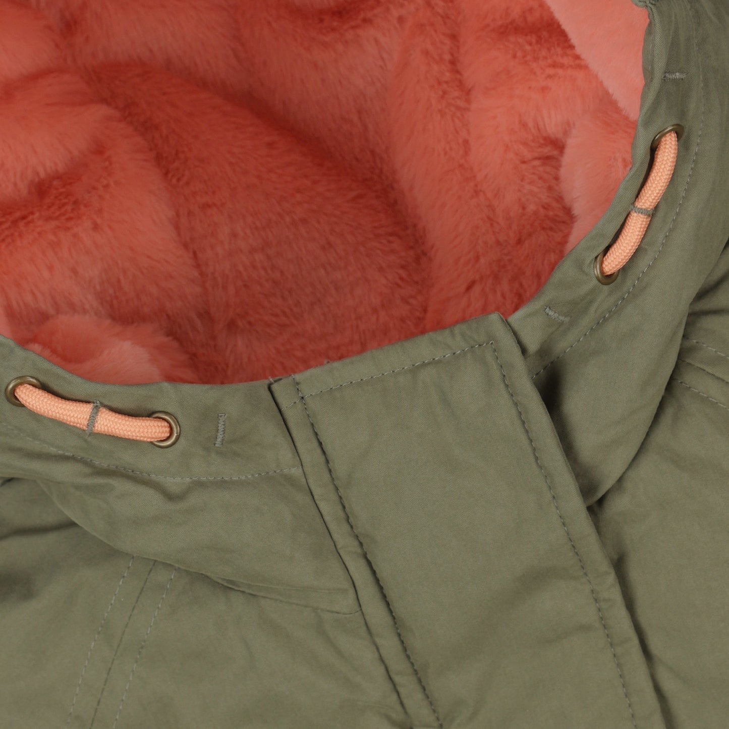 Functionele groene winterjas voor meisjes met zachte voering detail kapuchon