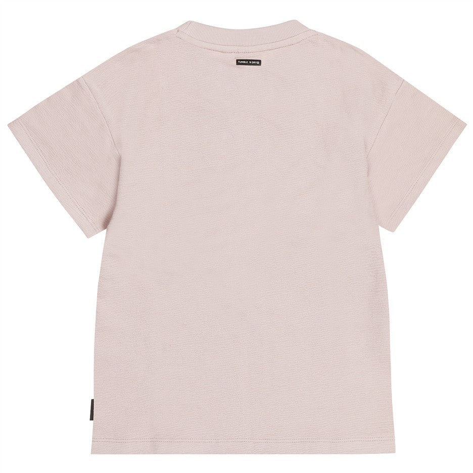 Achterkant lichtgrijs kinder t-shirt met smiley van Tumble n Dry