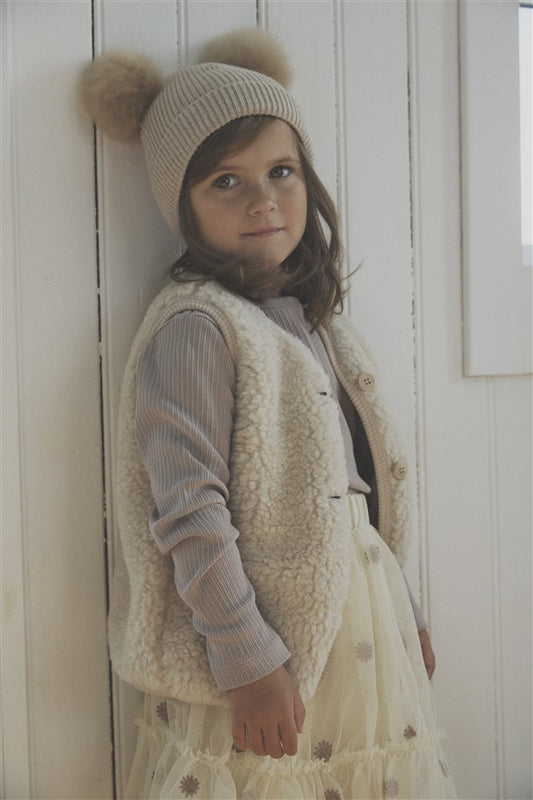 Vest wool teddy with lining