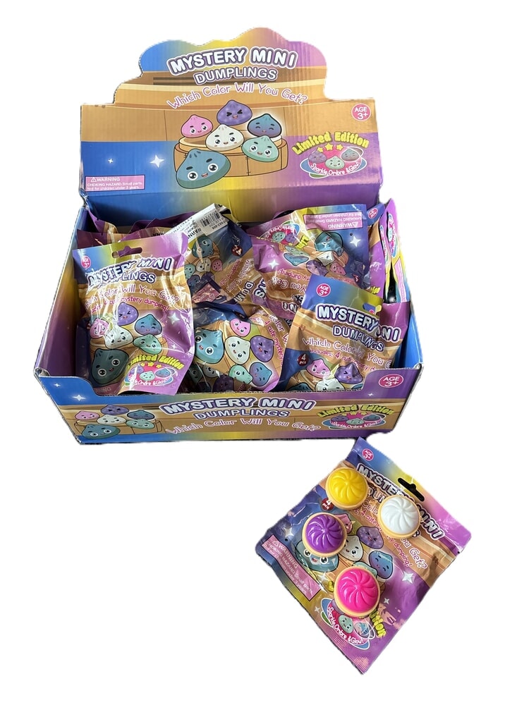4-in-1 zakje met Mystery Mini Dumplings squishies in dumpling-vorm.