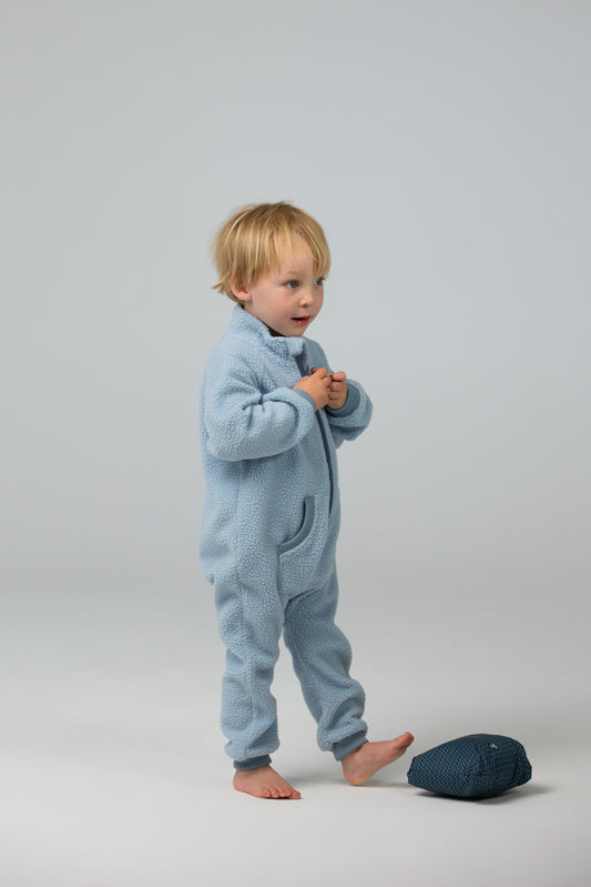 Sherpa Fleece Onesie Light Blue