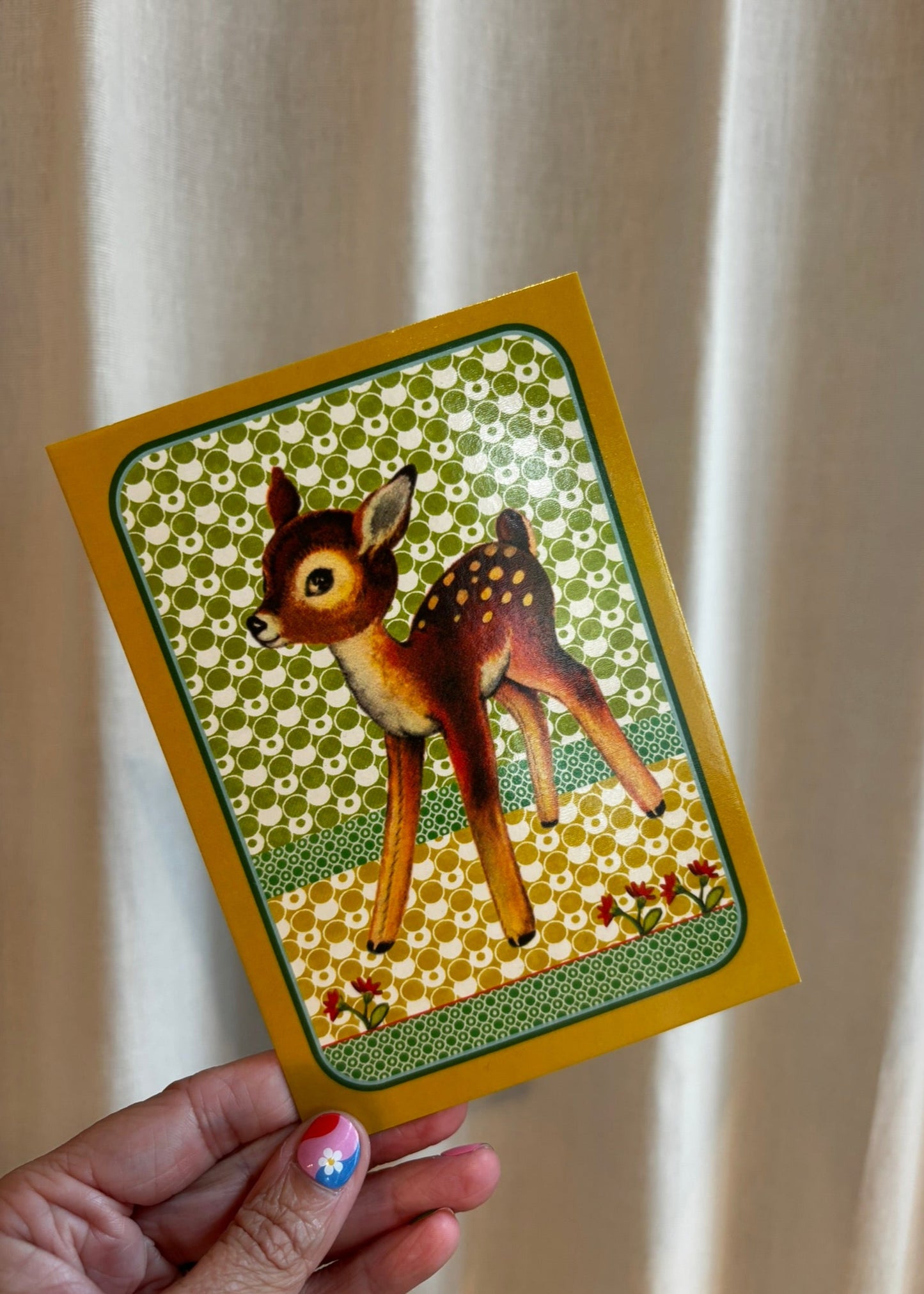 Postkaart Bambi Vintage Green