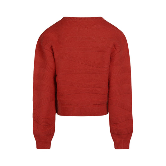 Pullover Dropped Shoulder Red