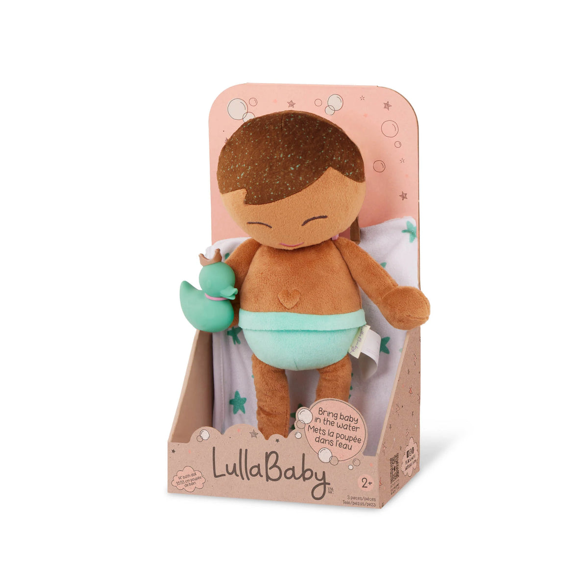 LullaBaby baddoll met sterrenhanddoek en badeendje