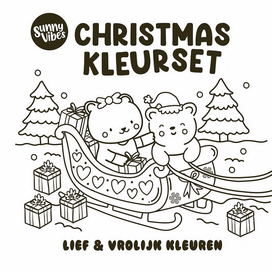 Kleurset met 40 kerst kleurplaten
