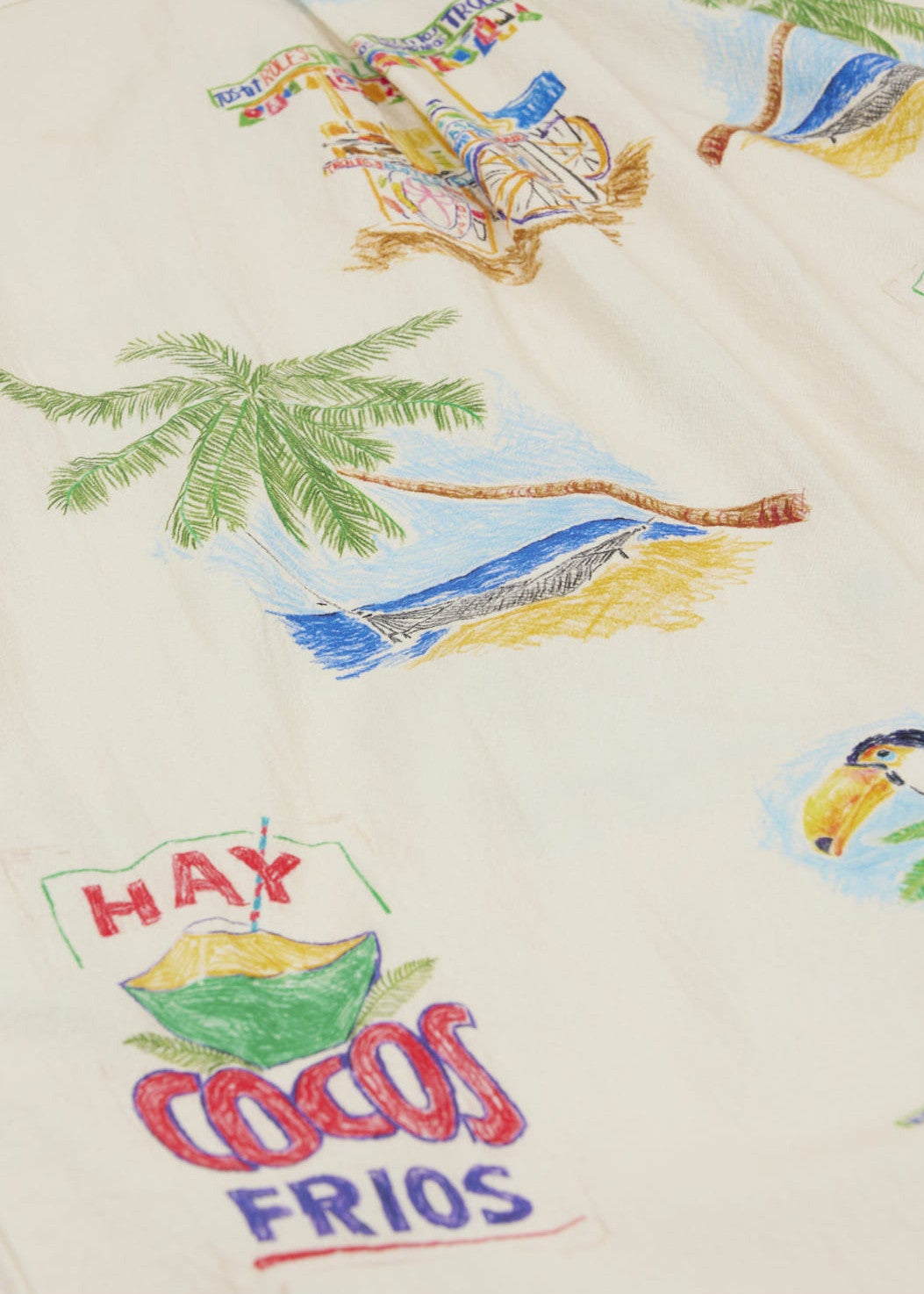 Detail zomerse all-over print op ecru short