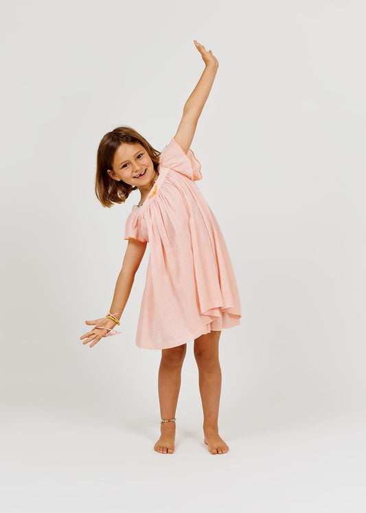 Ruffle Dress Rose Fluo