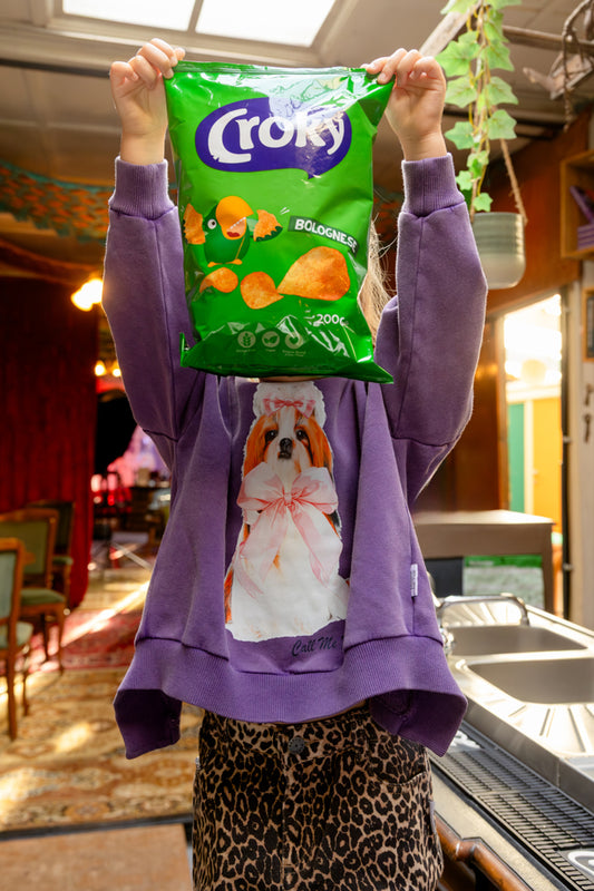 Sweater Fluffy Dog Purple