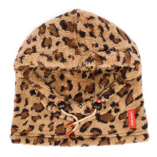 Zachte warme wintermuts met dierenprint voor kinderen.