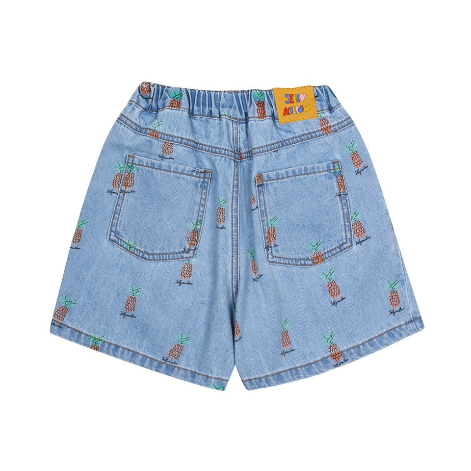 Pineapple denim short volledig zicht achterkant