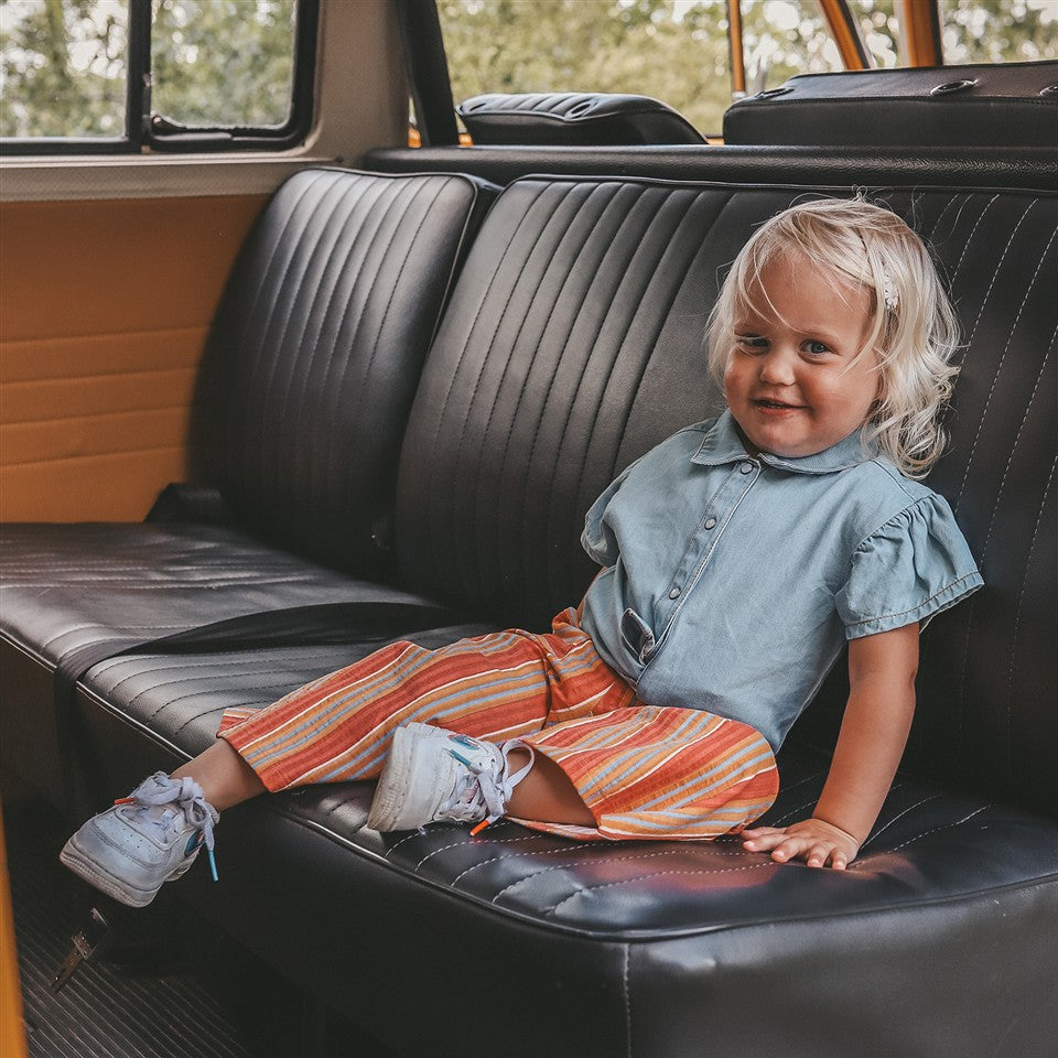 Ruffle Blouse Denim Faint Blue