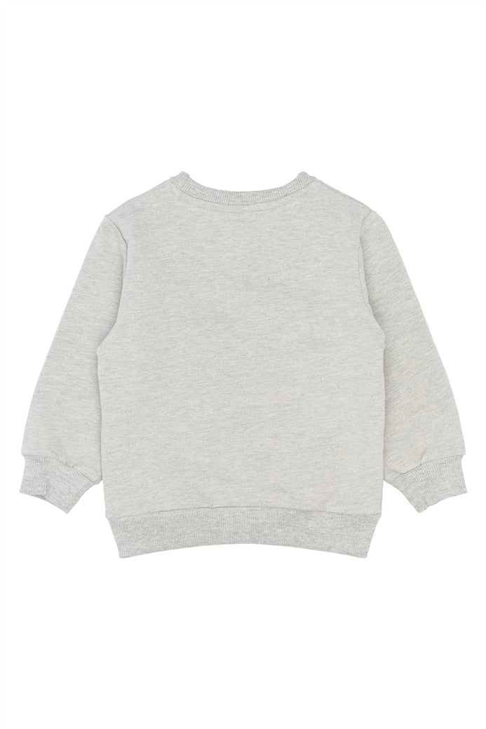 Achterkant lichtgrijze sweater