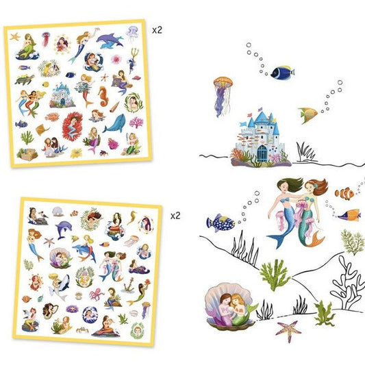 inhoud set stickers mermaid