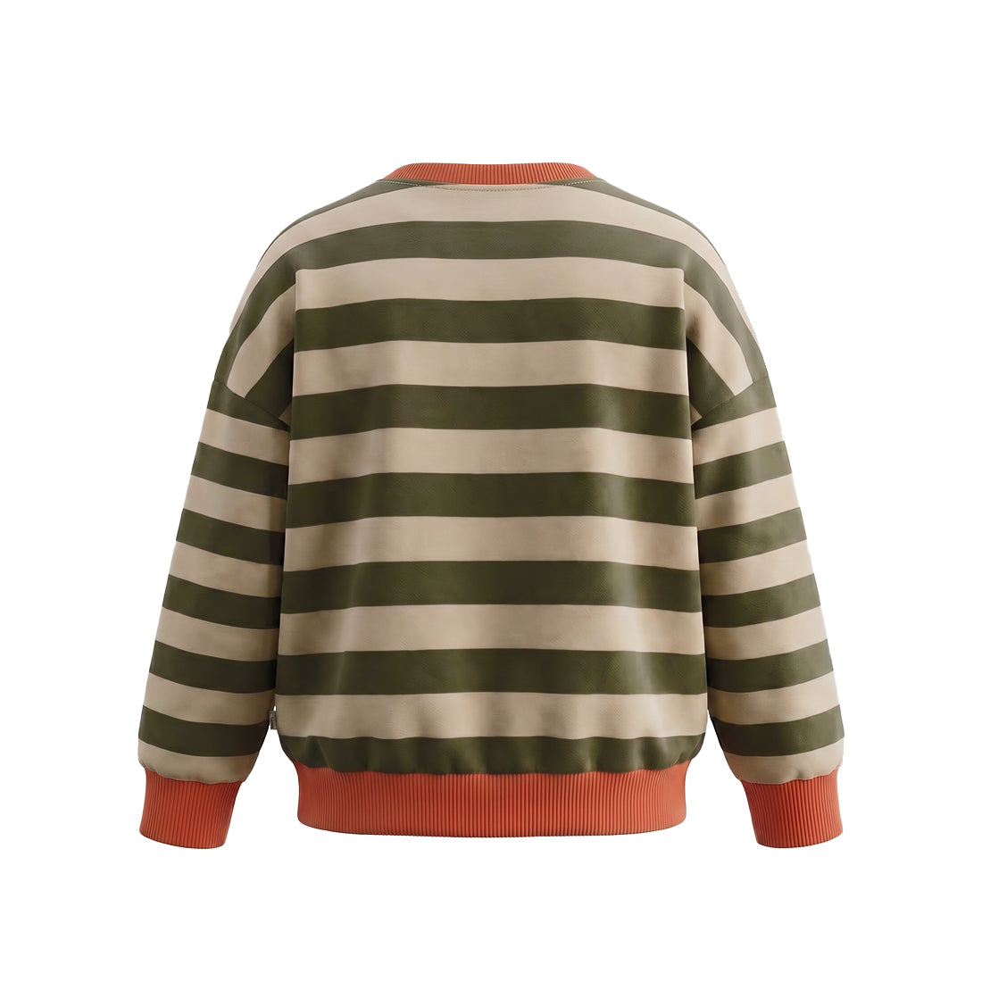 Sweater Stripe Olivine achterkant.