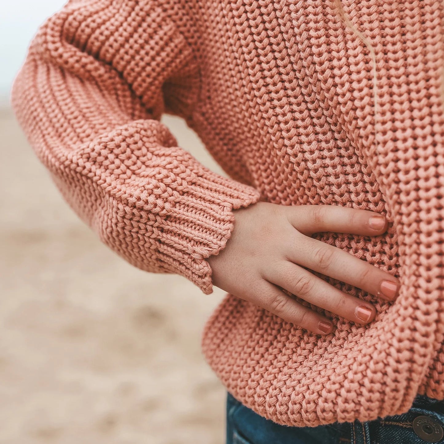 Pullover Chunky Scallop Rose Dawn