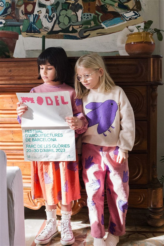 Sweater Teddy Flowing Bird Cream