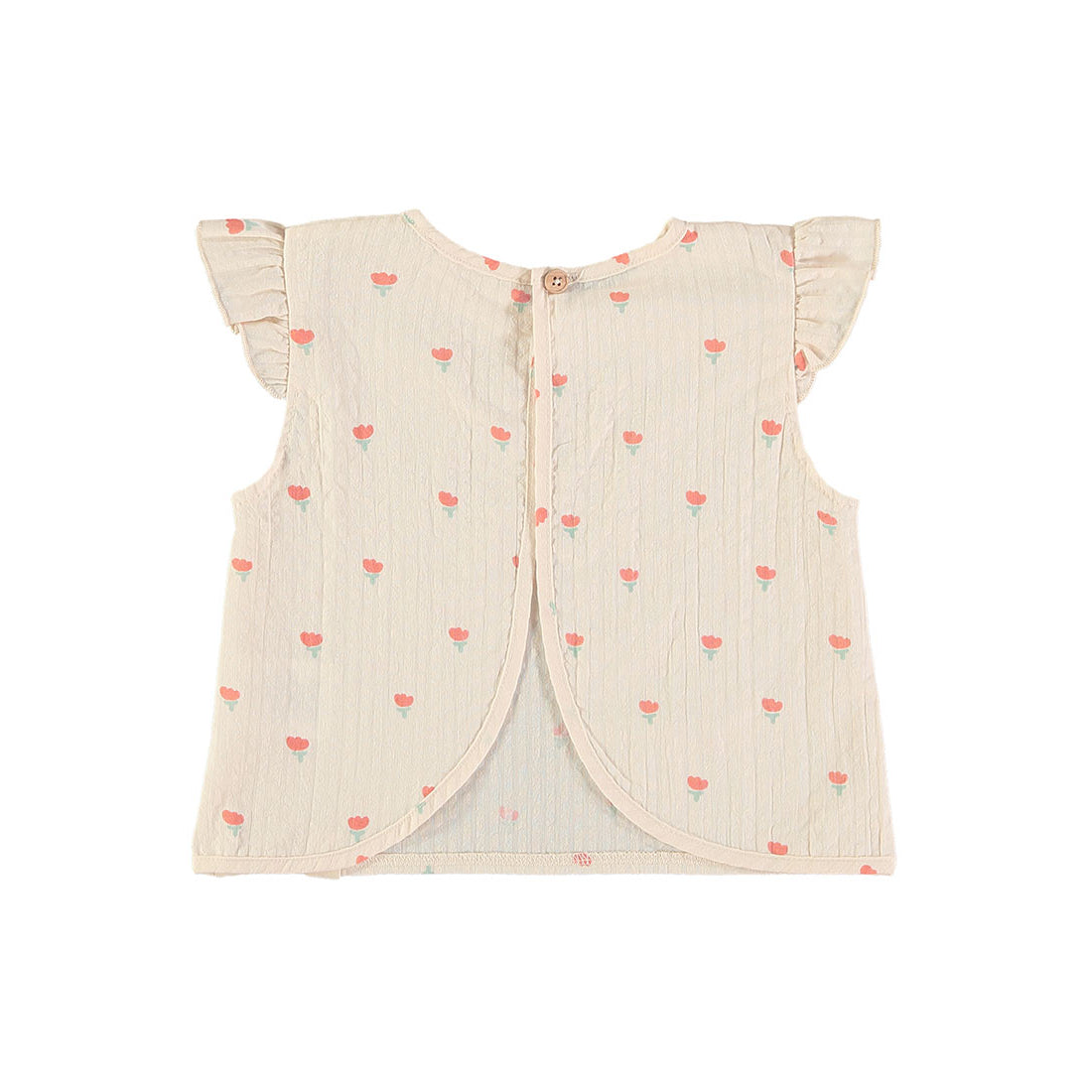 Achterkant ecru top met speciale rugzijde flat