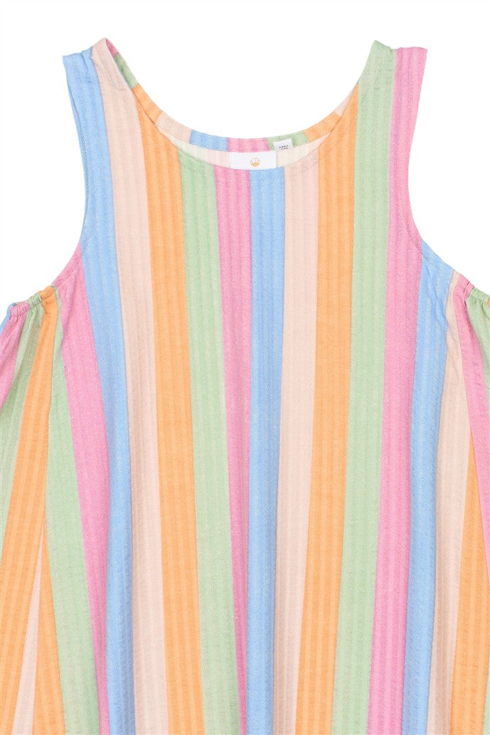 detail dress trace multi striped