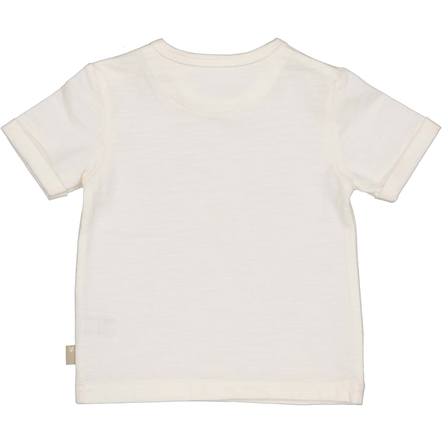 Achterzijde witte tshirt met opdruk Golden hour voor baby