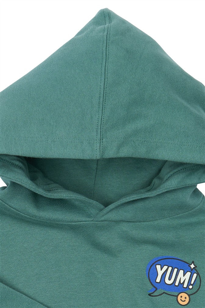 Hoodie met WOW YUM OMG print