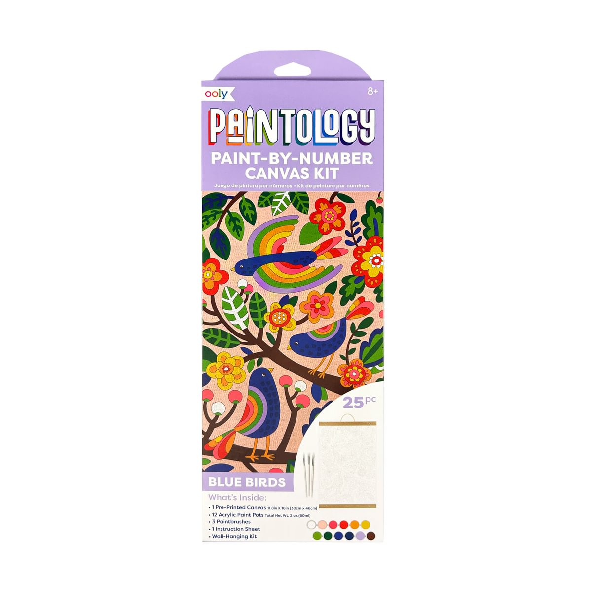 Paint-by-number Canvas Kit Blue Birds
