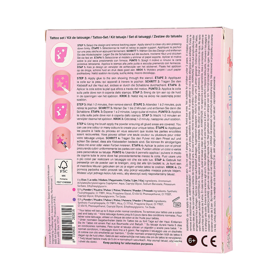 Glitter Tattoo Set Prinses