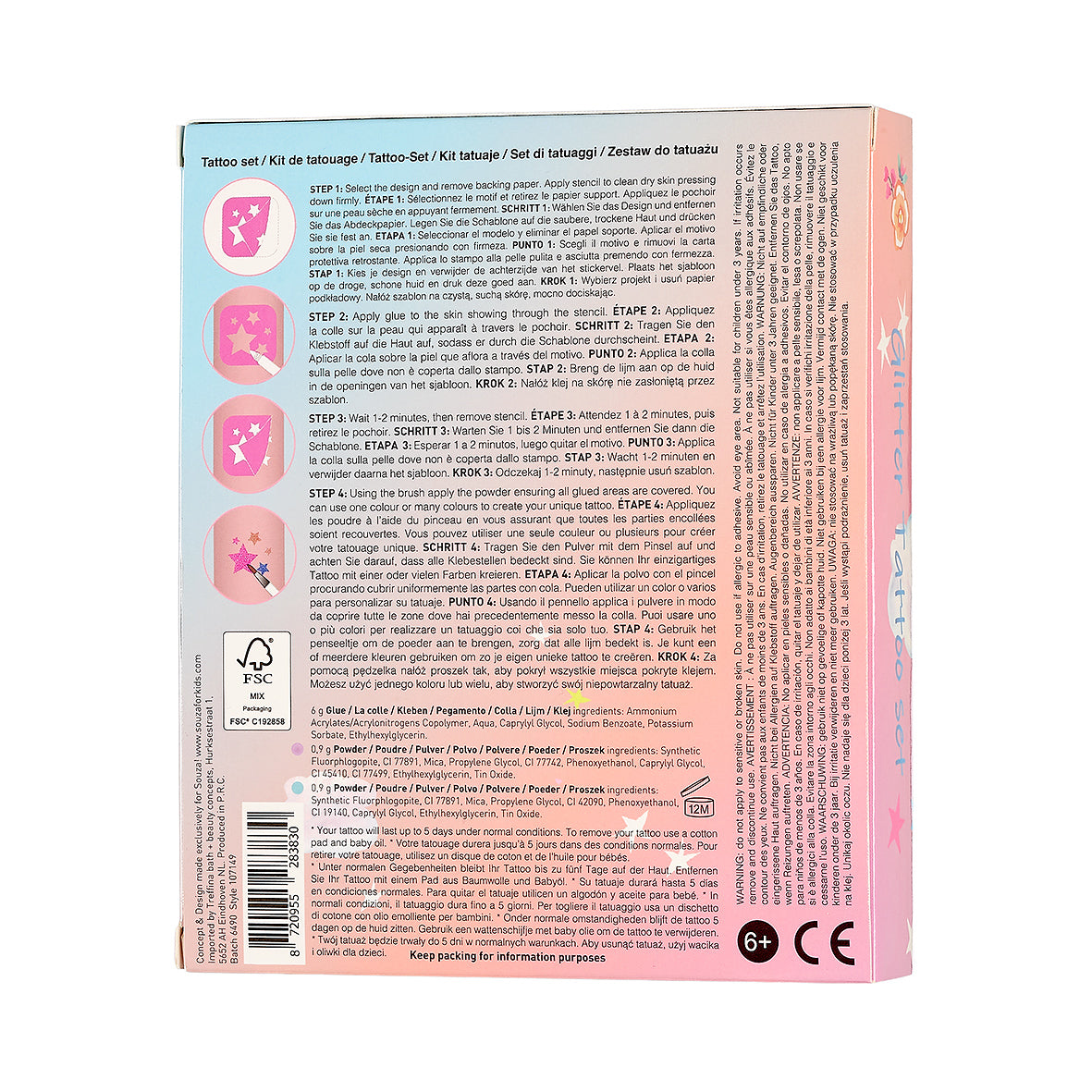 Glitter Tattoo Set Eenhoorn