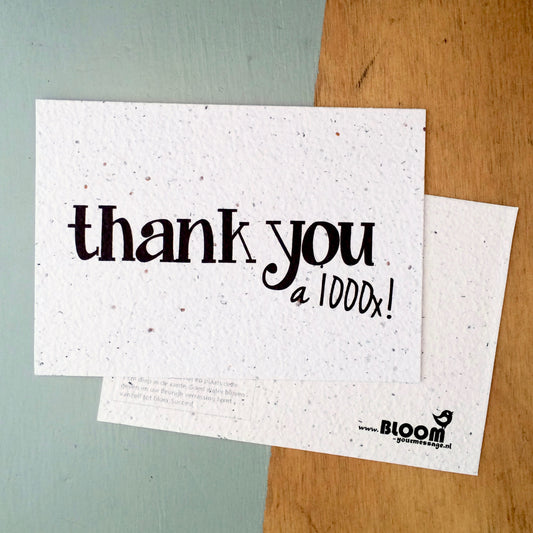 Wenskaart Flowers Thank You a 1000x