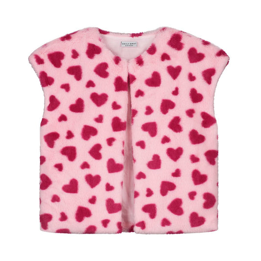 Teddy Vest Heart Crush Soft Pink