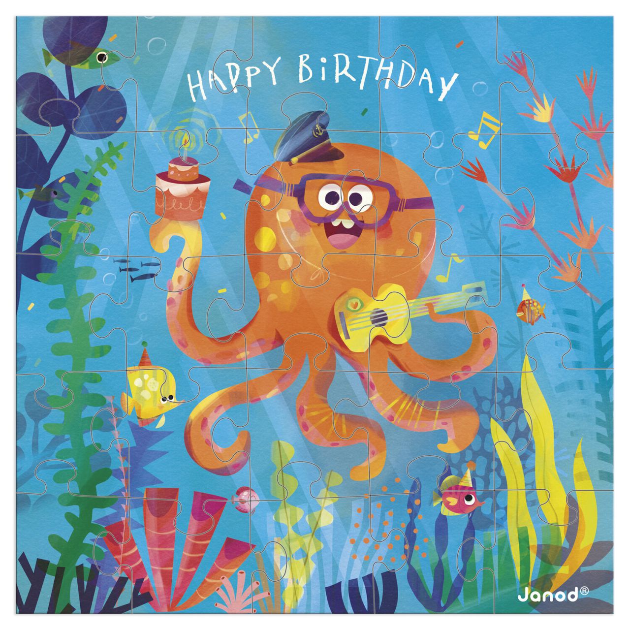 volledige puzzel kaart met octopus