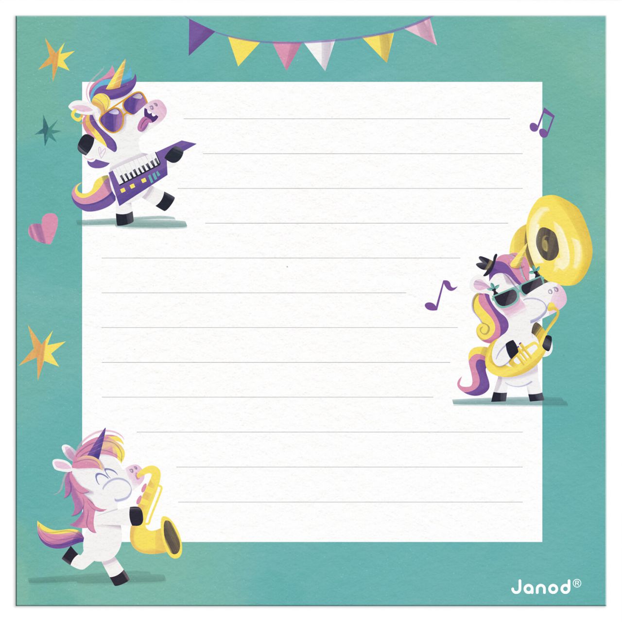 achterzijde puzzelkaart unicorn
