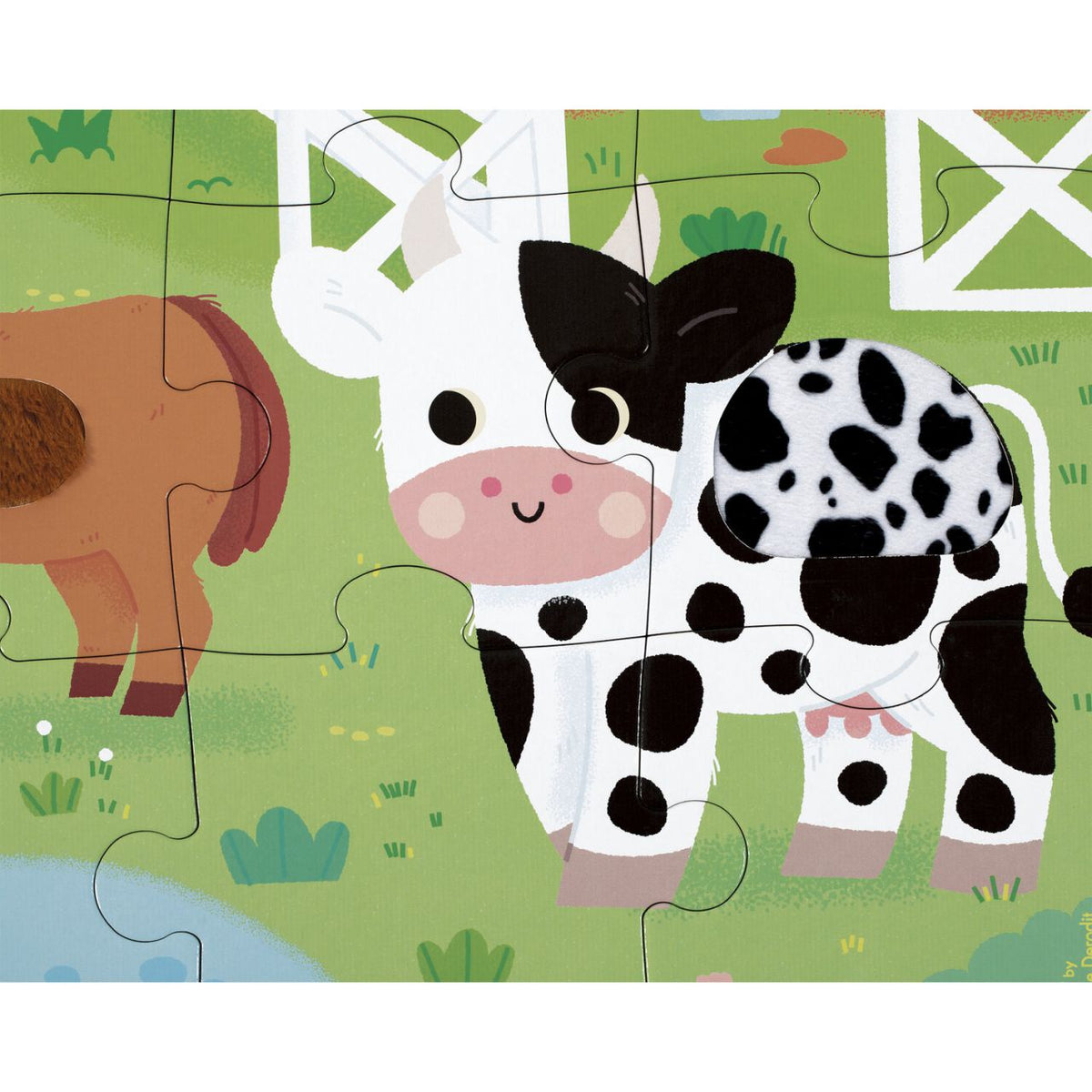Boerderijdieren puzzel met voelbare stukjes