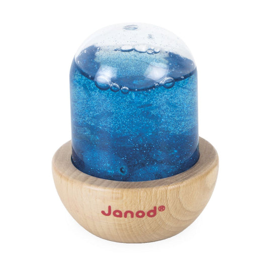 Blauw sensorisch speelgoed met glitters van janod