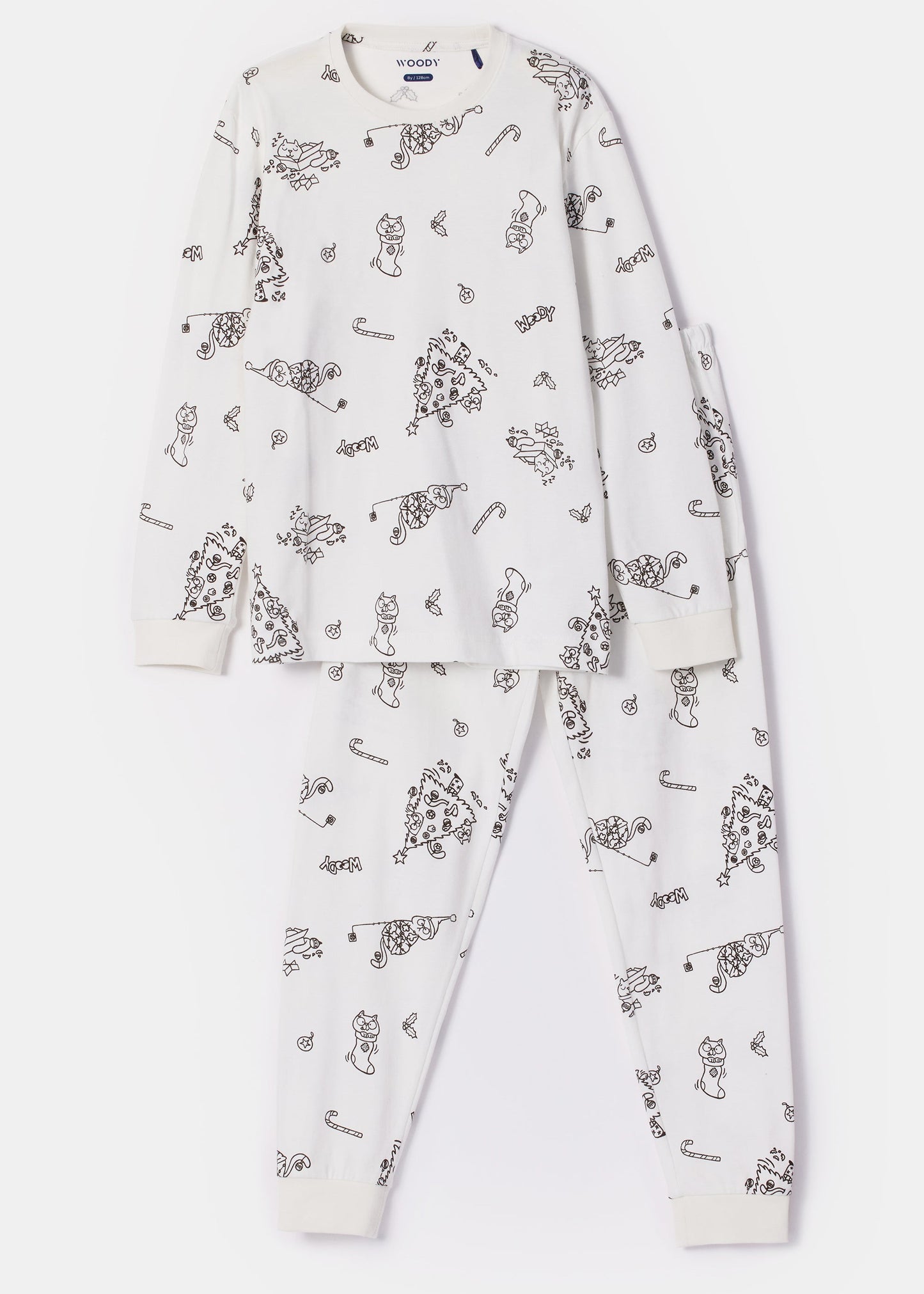 Pyjama Color-in Kerst Katten