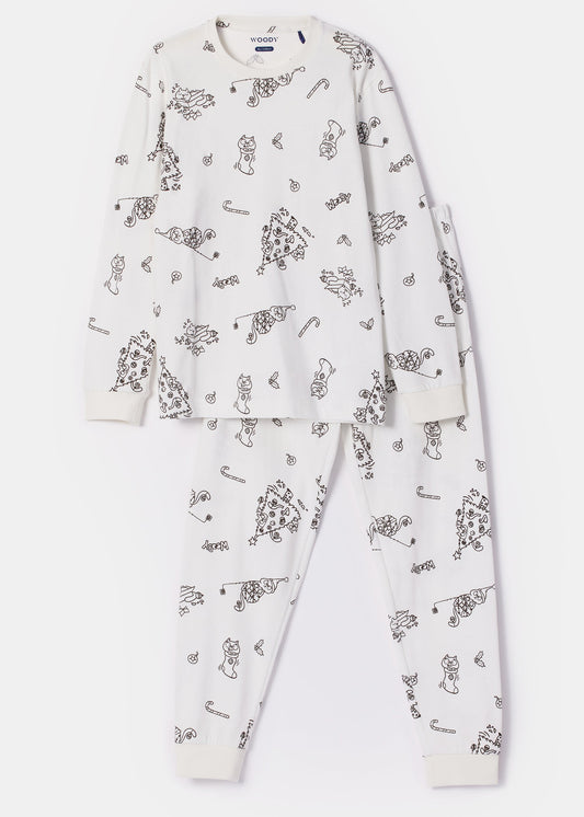 Pyjama Color-in Kerst Katten