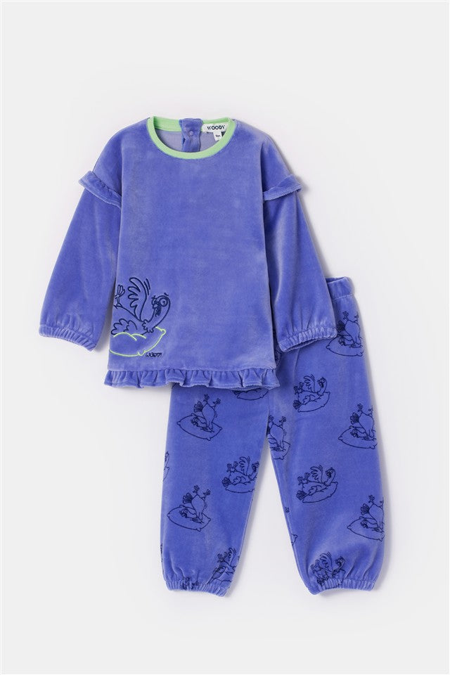 Pyjama Duif Paars Velours