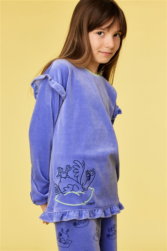 Pyjama Duif Paars Velours