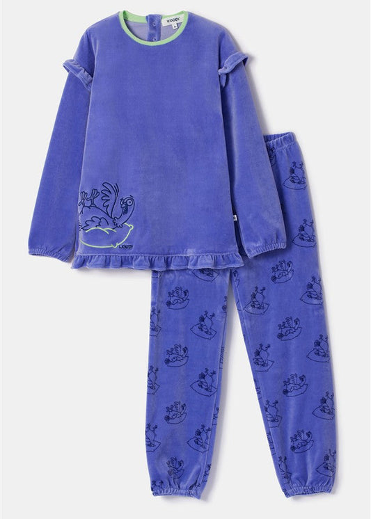 Pyjama Duif Paars Velours