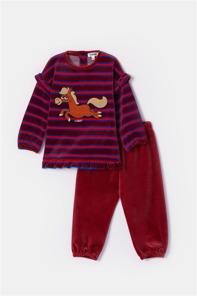 Pyjama Pony Rood Velours