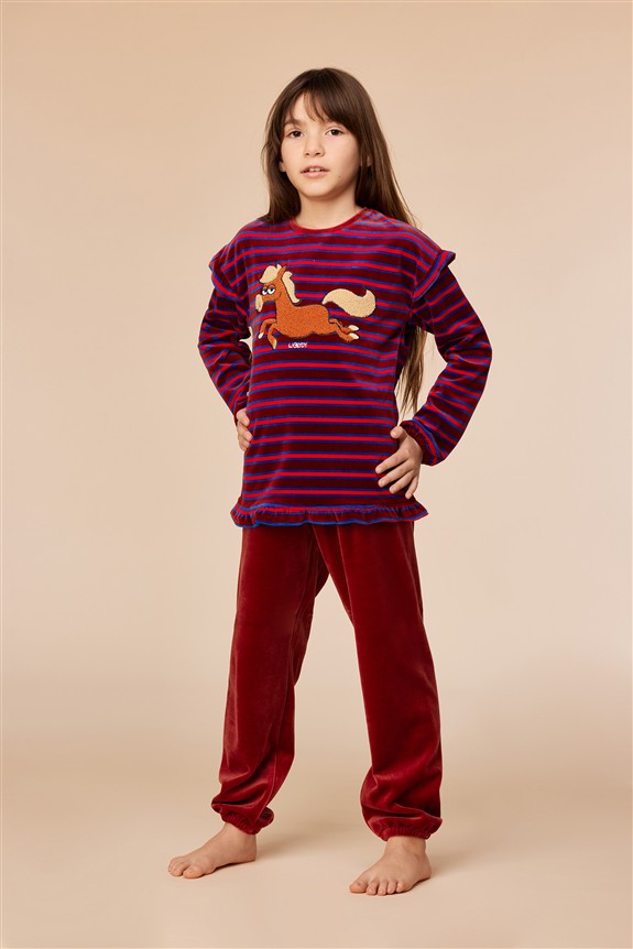 Pyjama Pony Rood Velours