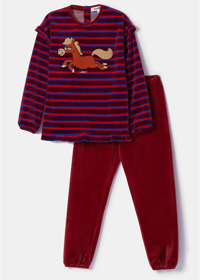 Pyjama Pony Rood Velours