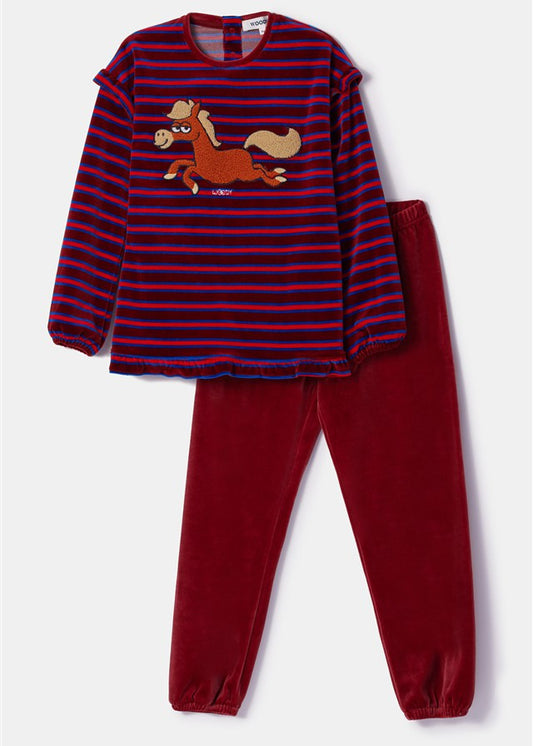 Pyjama Pony Rood Velours