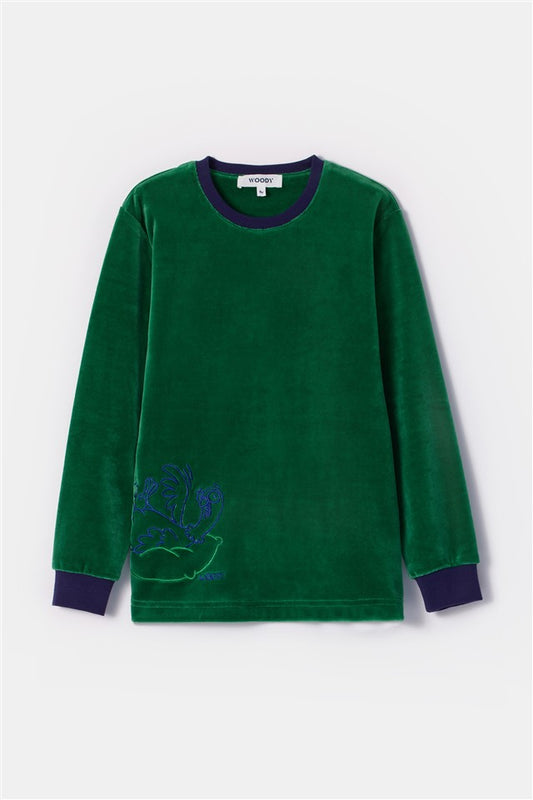 Pyjama Duif Donkergroen Velours