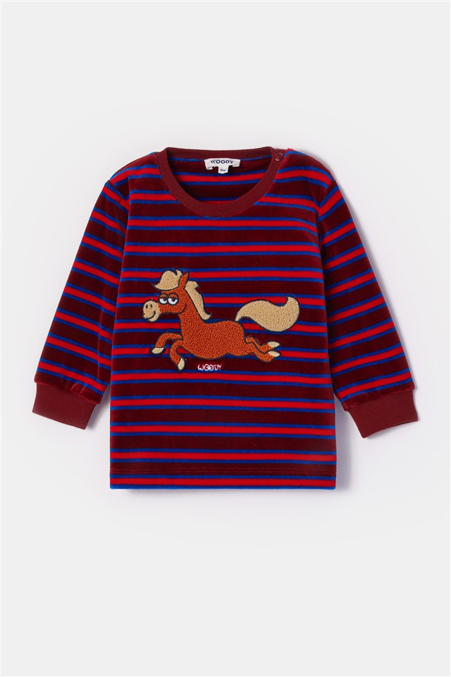 Pyjama Pony Rood/Blauw Velours